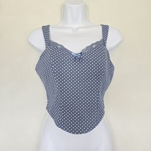 Lily Star Polka Dot‎ Corset Top S Cottagecore Y2K Pinup Retro Sabrina Carpenter